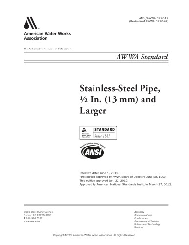 Stainless-Steel Pipe, 1/2 in. (13 Mm) and Larger