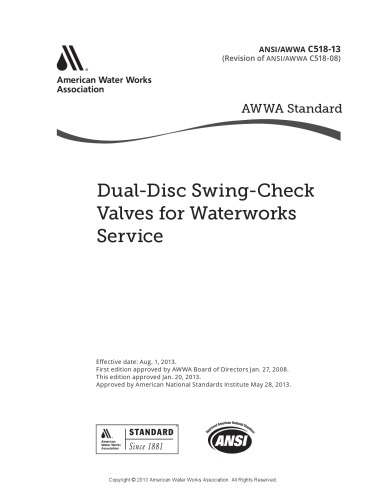 Dual-disc swing-check valves for waterworks service.