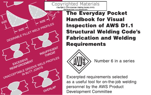 The everyday pocket handbook for visual inspection of AWS D1.1 structural welding code's fabrication and welding requirements : excerpted requirements selected as a useful tool for on-the-job welding personnel