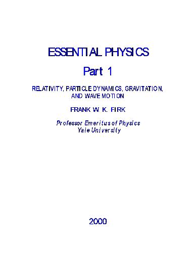 Essential Physics I