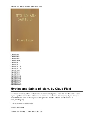 Mystics and Saints of Islam