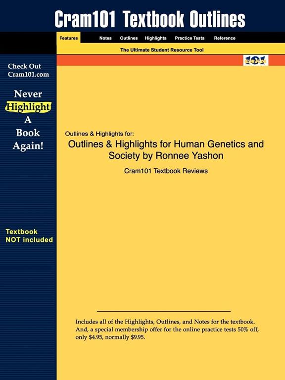 Outlines &amp; Highlights for Human Genetics and Society by Ronnee Yashon