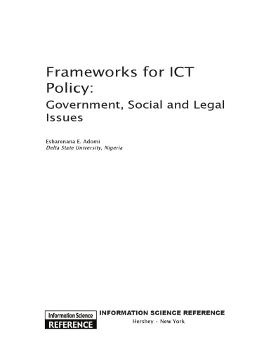 Frameworks for Ict Policy