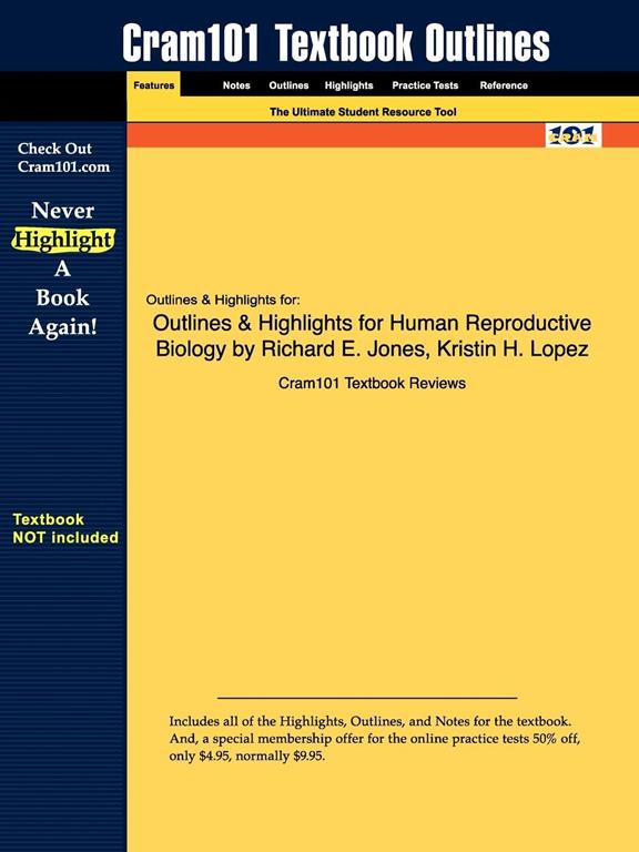 Outlines &amp; Highlights for Human Reproductive Biology by Richard E. Jones, Kristin H. Lopez