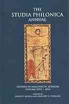 The studia Philonica annual. Vol. XXVI : studies in Hellenistic Judaism