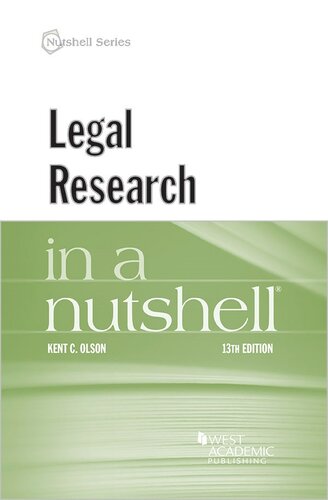 Legal Research in a Nutshell (Nutshells)