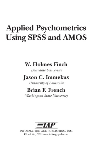 Applied Psychometrics Using SPSS and Amos