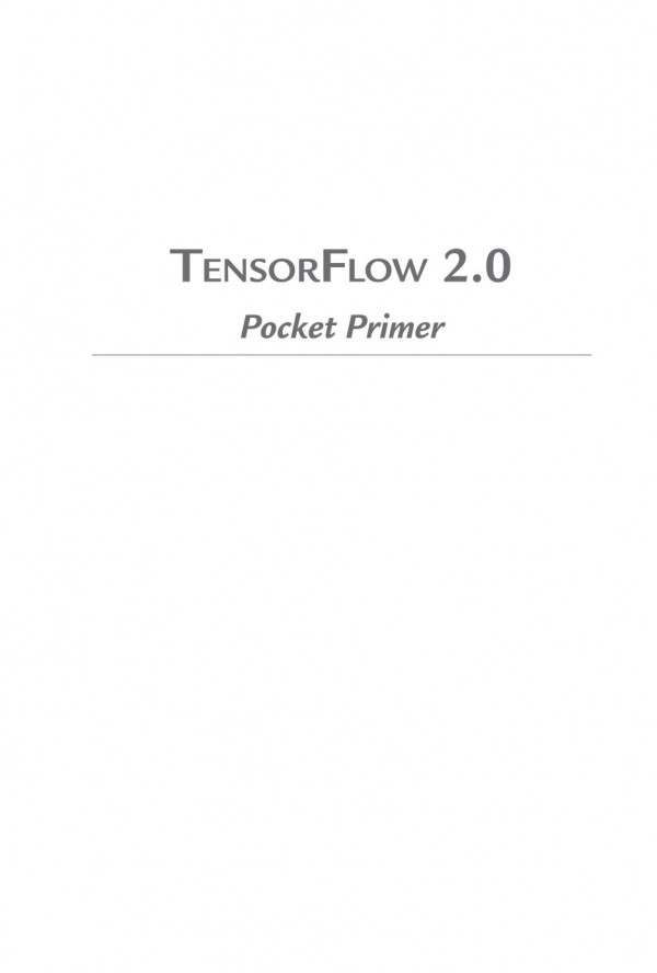 Tensorflow 2 Pocket Primer