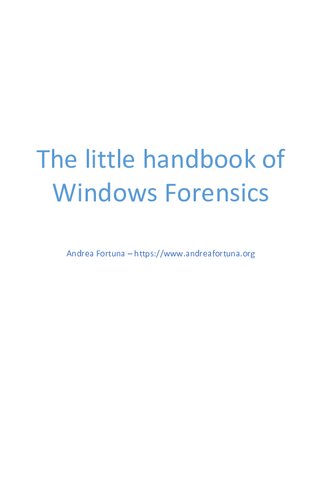 The little handbook of Windows Forensics