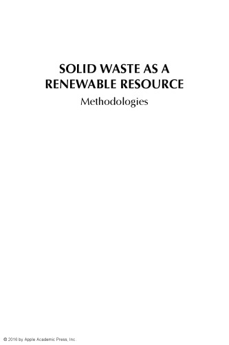 Solid waste as a renewable resource : methodologies