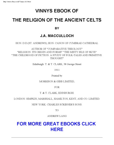 The Religion of the Ancient Celts