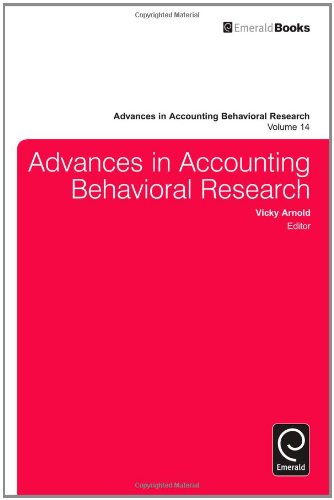 Advances in Accounting Behavioral Research, Volume 14