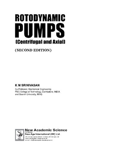 Rotodynamic pumps : centrifugal and axial