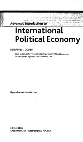 Advanced Introduction to International Political Economy