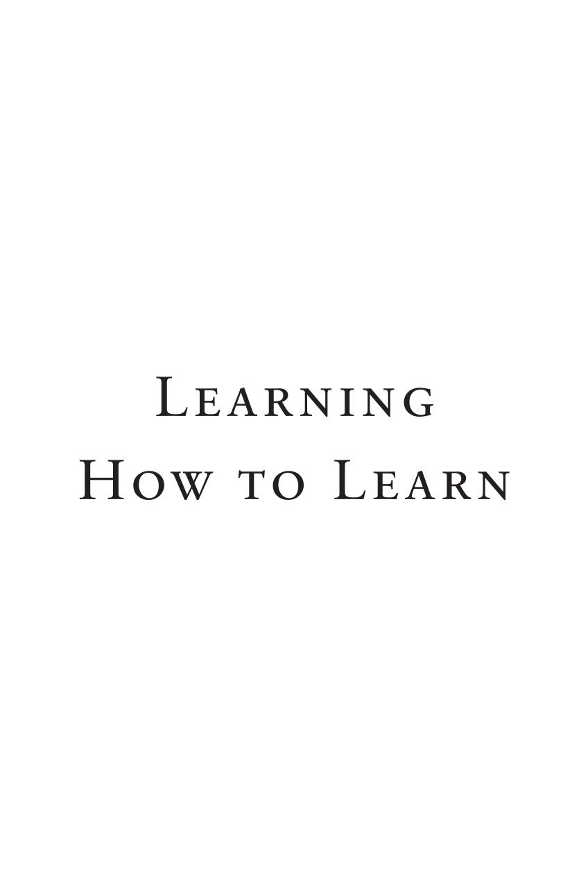 Learning How to Learn