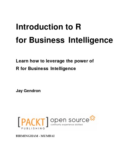 Introduction to R for Business Intelligence