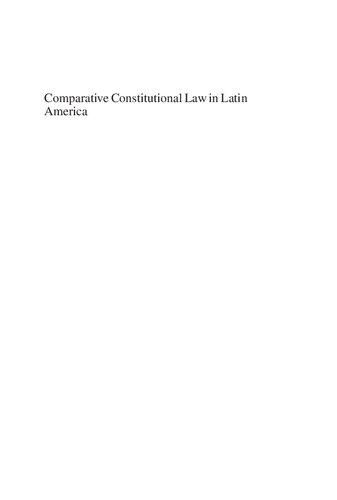 Comparative Constitutional Law in Latin America