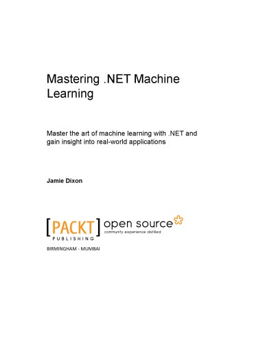 Mastering .Net Machine Learning