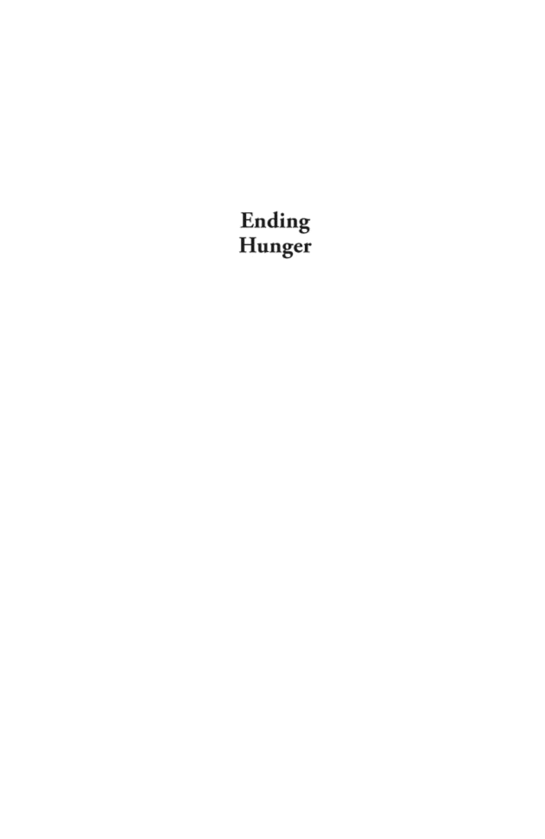 Ending Hunger