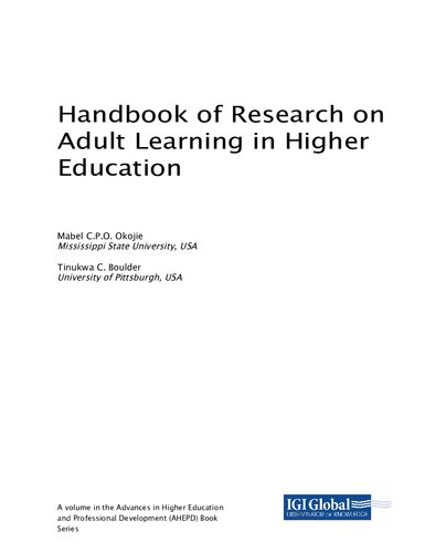 Handbook of Research on Adult Learning in Higher Education