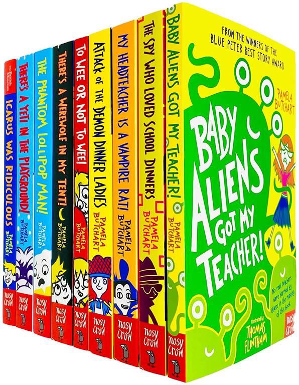 Baby Aliens Series Collection 9 Books Set By Pamela Butchart (Baby Aliens, The Spy, My Headteacher, Attack of the Demon, To Wee or Not to Wee, Icarus Was Ridiculous &amp; MORE!)