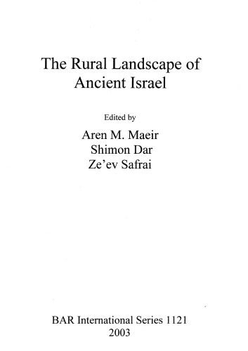 The Rural Landscape of Ancient Israel