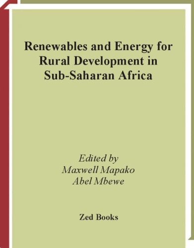 Renewables And Energy For Rural Development In Sub Saharan Africa (African Energy Policy Research)