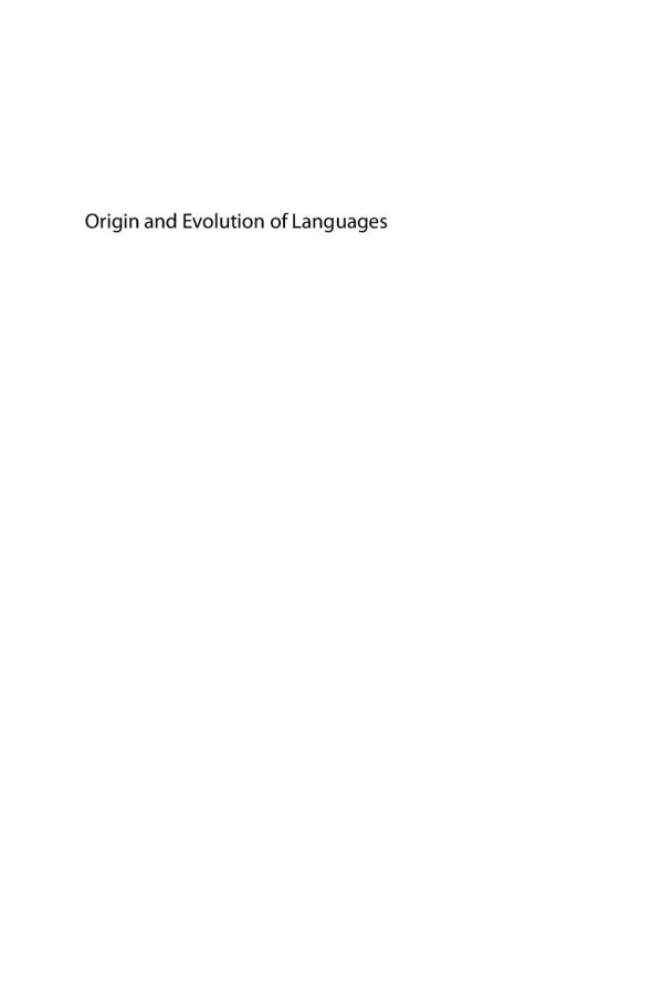 Origin And Evolution Of Languages