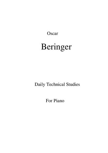 Daily Technical Studies for Piano