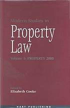 Modern Studies in Property Law - Volume 1