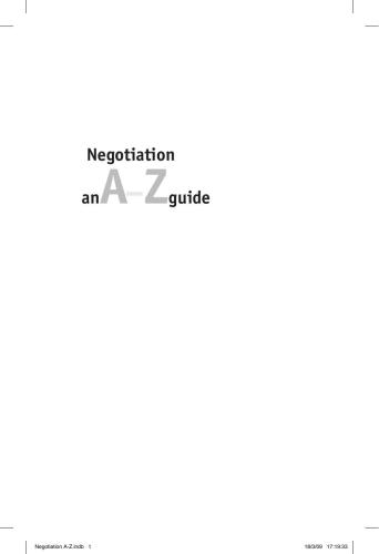 Negotiation : an A-Z Guide.