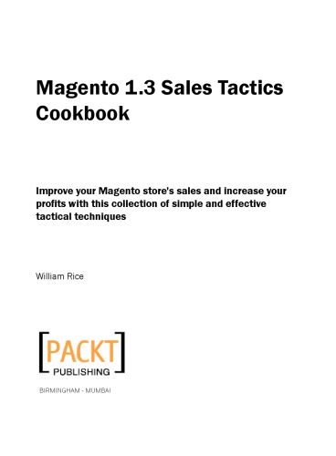 Magento 1.3 Sales Tactics Cookbook