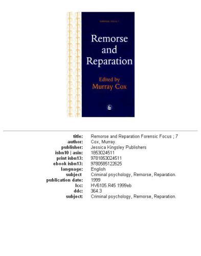 Remorse and Reparation