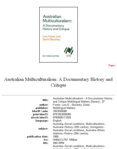 Australian Multiculturalism