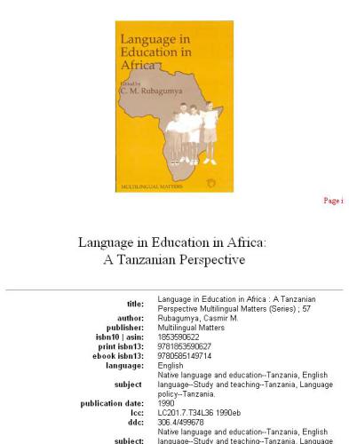 Language in education in Africa