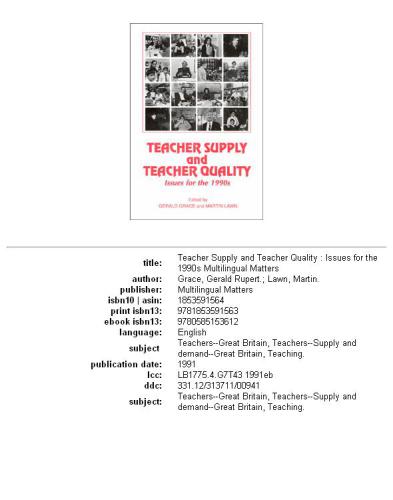 Teacher Supply And Teacher Quality