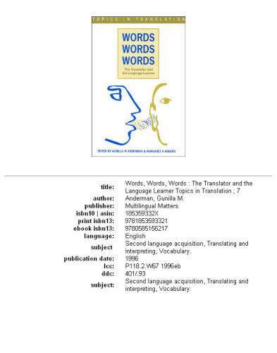 Words, Words, Words. the Translator and the Language