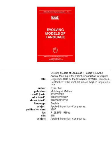 Evolving Models of Language