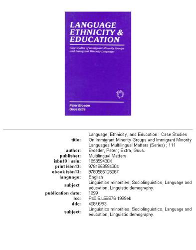 Language, Ethnicity and Education