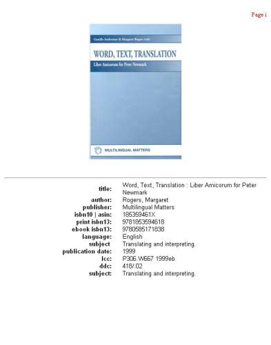 Word Text Translation