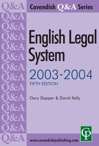 English Legal System Q&amp;A 2003-2004