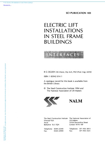 Electric lift installations in steel frame buildings