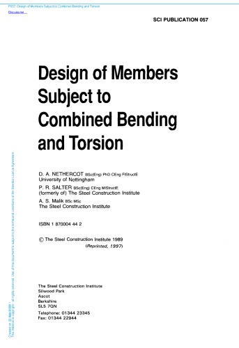 Design of members subject to combined bending and torsion