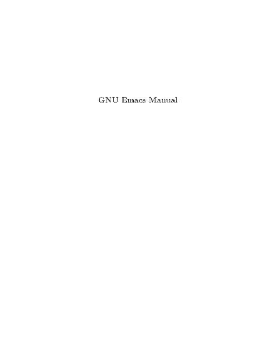 Gnu Emacs Manual