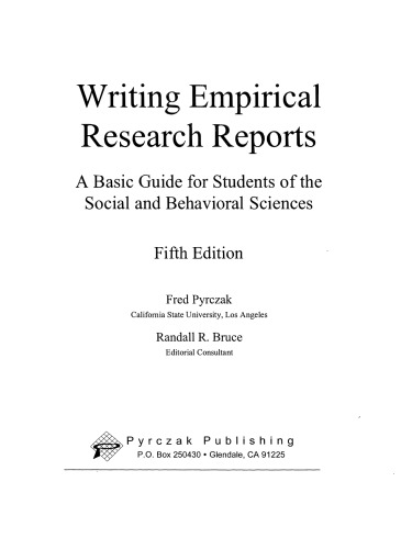 Writing Empirical Research Reports