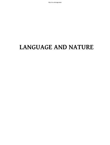 Language and Nature