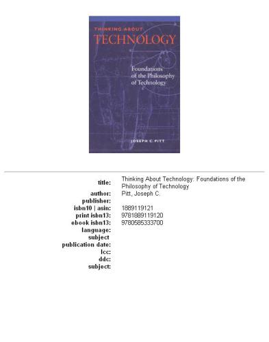 Thinking about Technology