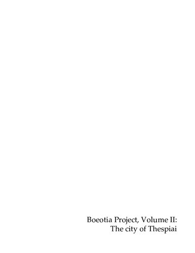 Boeotia Project, Volume II