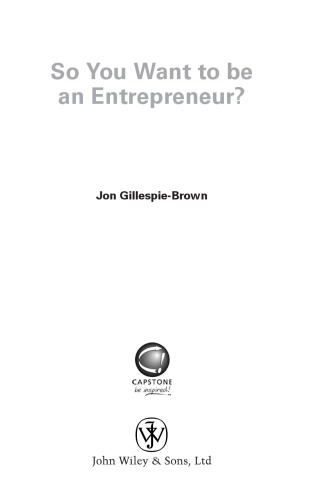 So You Want to Be an Entrepreneur?