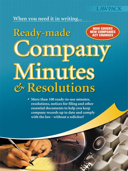 Ready-Made Company Minutes & Resolutions